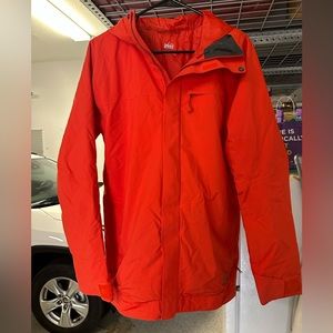 Red/Orange ski/snowboard jacket.